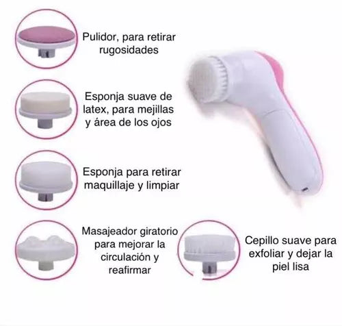 MINI MASAJEADOR Limpiador facial 5 en 1